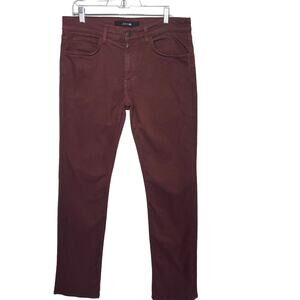 Joes Jeans Chino Red Brown Brixton Straight Narrow Jeans Mens 33 *
